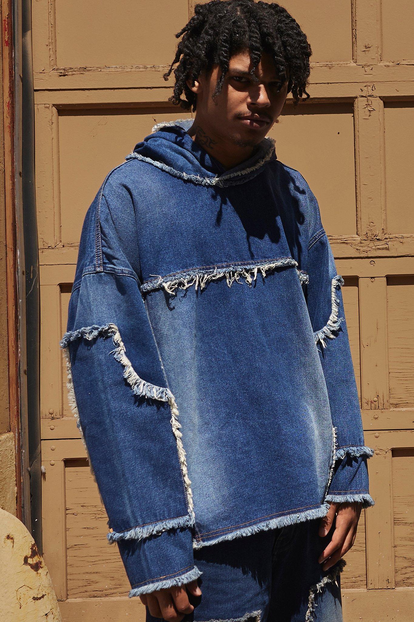 Denim and hoodie online jacket